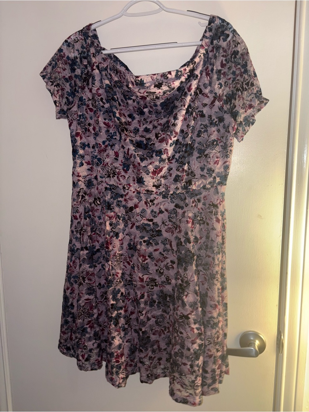 Xhilaration Pink Floral Cowl Neck Dress